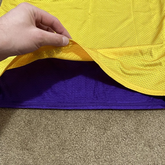 MINT ADIDAS REVERSIBLE MESH JERSEY TANK TOP LA LAKERS OR VIKINGS YELLOW & PURPLE - Picture 3 of 12